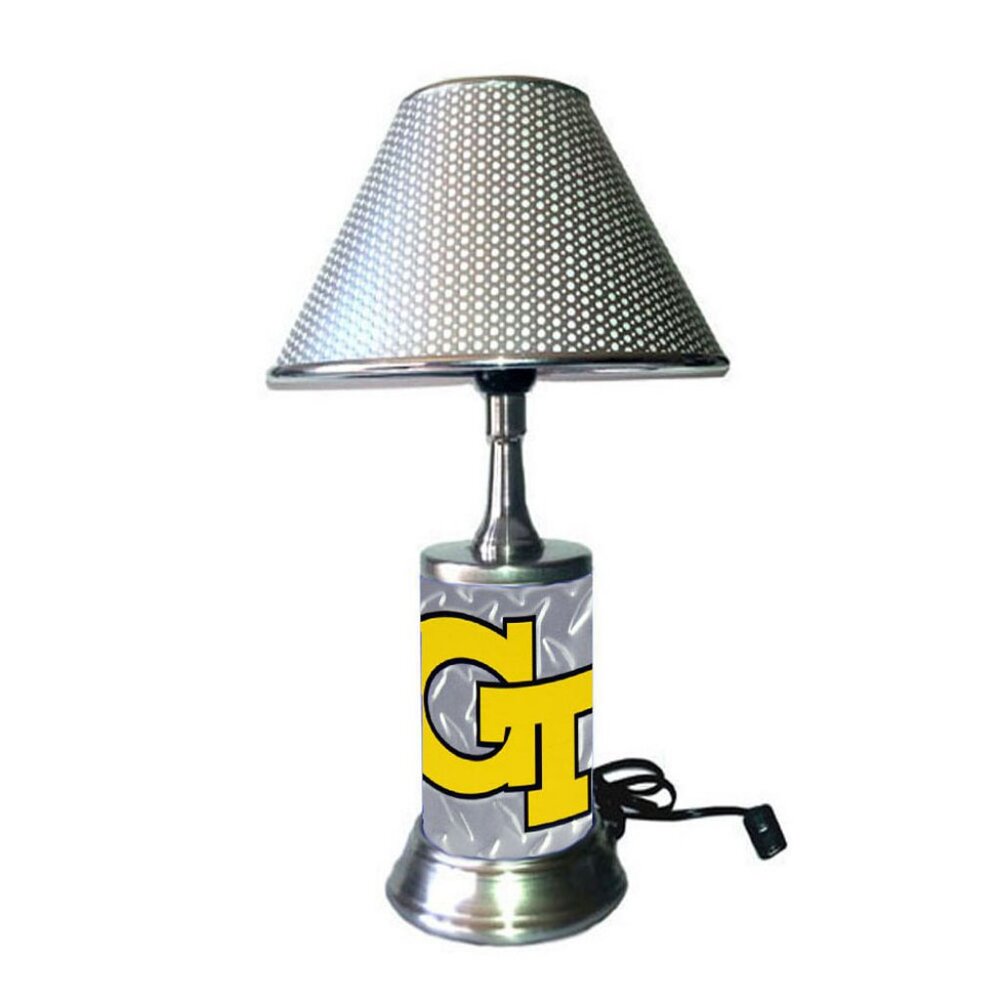 Georgia Tech lamp with chrome finish shade, NCAA